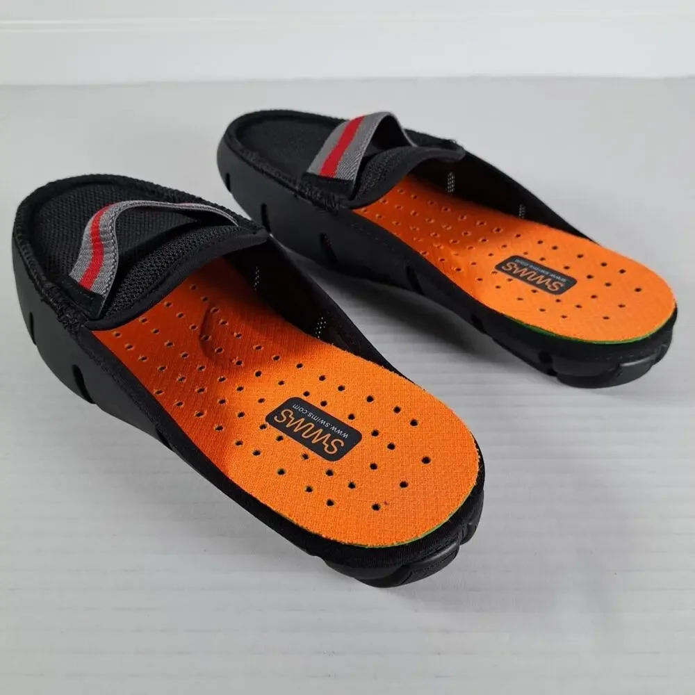 SWIMS Slide Loafers Mens 5 Black Mesh Upper Slip On Water Shoes Pool Beach